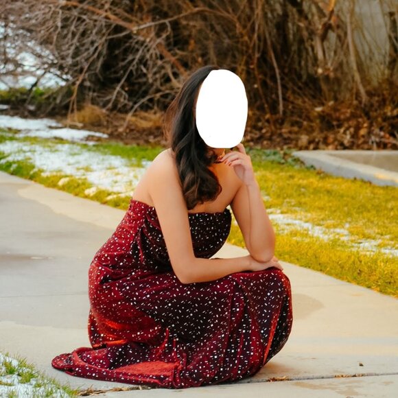 Size 7 & Deep Red Formal Dress - Picture 2 of 4